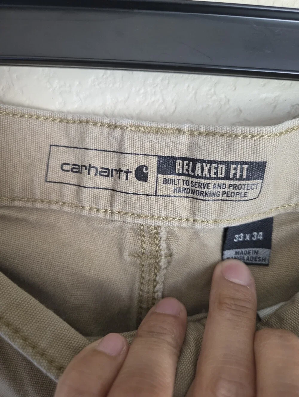 Carhartt Relaxed Straight Rigby Dungaree Size 33×34  Kahki